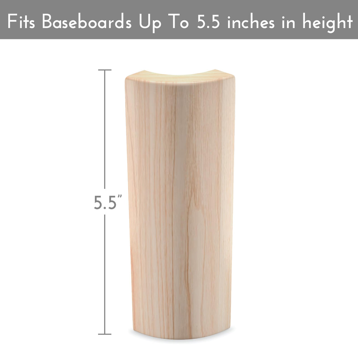 5.5" x 5/8" Rounded Outside Bullnose Corner Baseboard Trim Block. (6)
