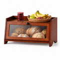 Bread Box - Countertop With Top Shelf For Fruit,1 Tier, Brown