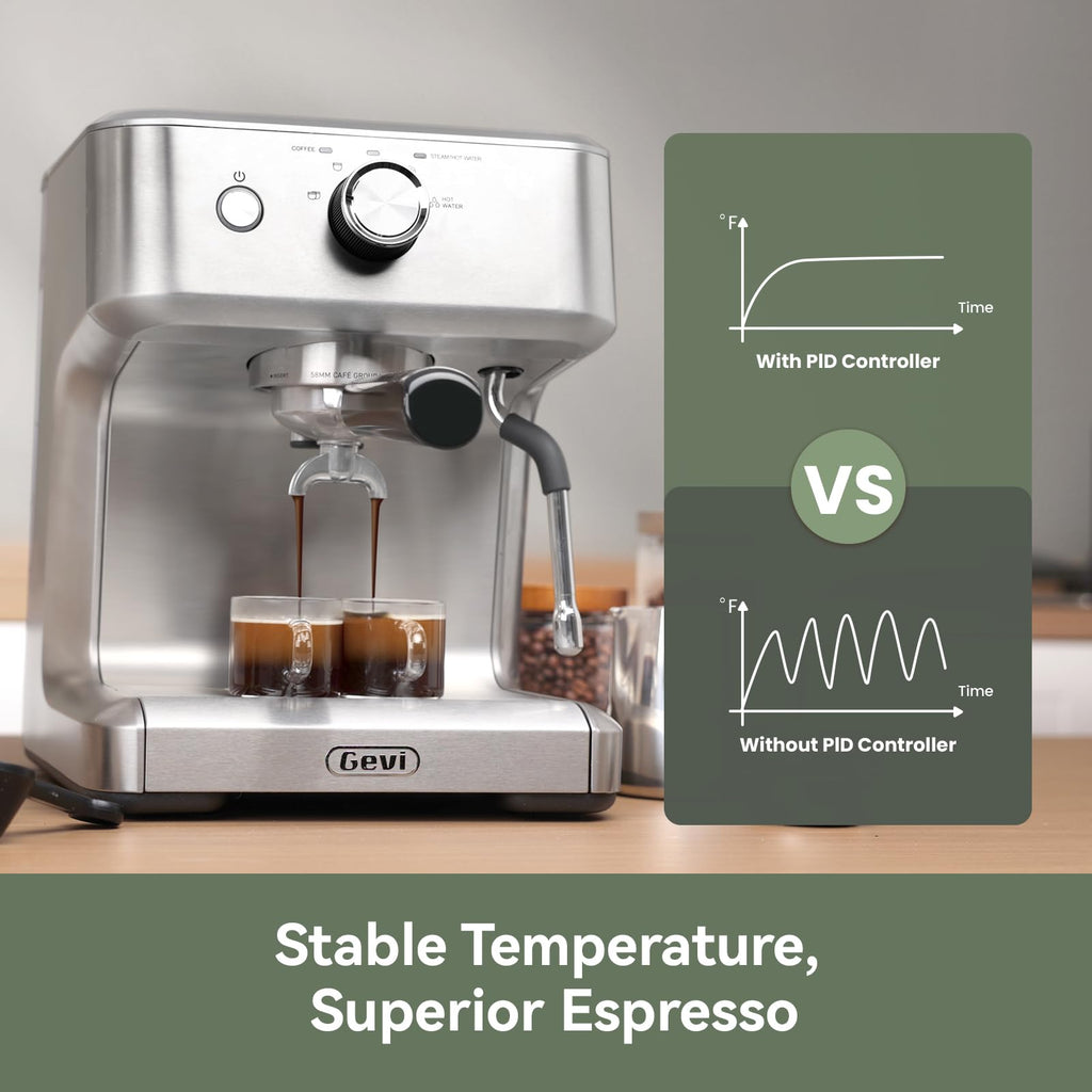 Commercial Espresso Machine|PID&NTC Temp Control with Steam Wand