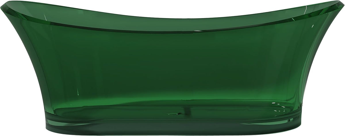 69" Flat Bottom Man Made Stone Freestanding Bathtub - Translucent Evening Violet - Azul Series FT-AZ520-GR