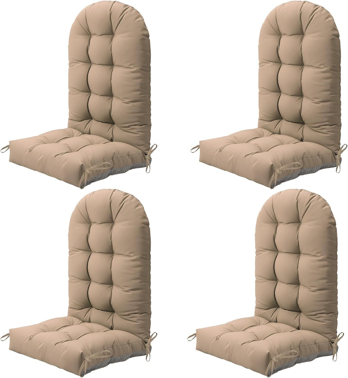 Outdoor Adirondack Chair Cushion Set of 4, Patio Chair, Khaki