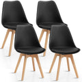 Inspired Saarinen Style Set of 4 Modern Dining Chairs, High Backrest Kitchen Chairs, Elegant Mid Century Side Chairs w/Padded Seat, Solid