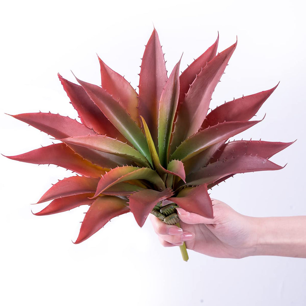 Succulents Plants Artificial Aloe Unpotted Outdoor UV Resistant, 1Pcs Red
