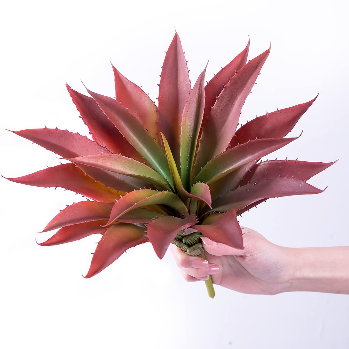 Succulents Plants Artificial Aloe Unpotted Outdoor UV Resistant, 1Pcs Red
