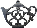 Teapot Cast Iron Trivet for Hot Pots & Kitchen & Dining Table, Gift, Metal Wall Art & Home Decor, 2 or More for Set