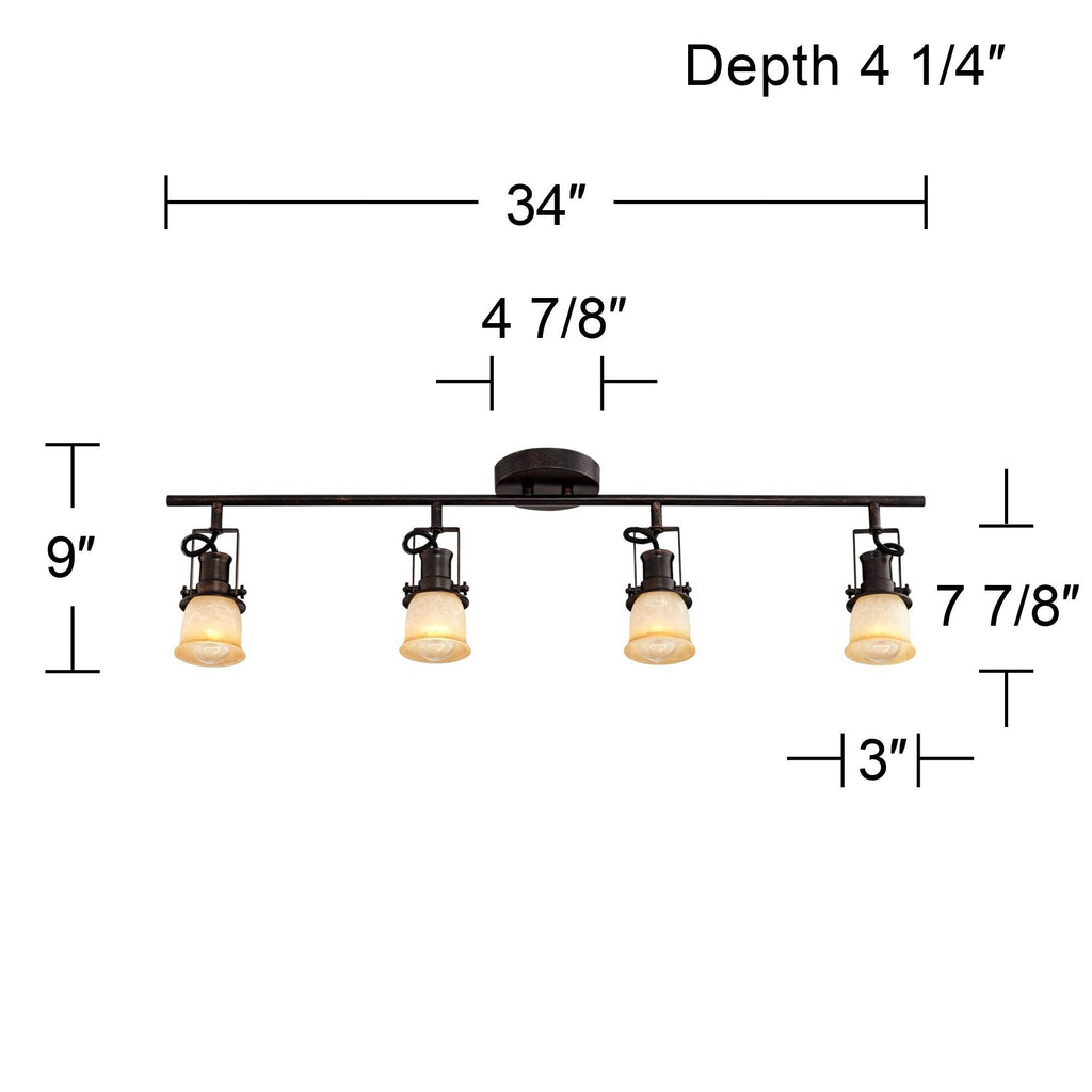 Balin 34" Wide Bronze Finish 4-Light Fixture Wall Track Light Fixture