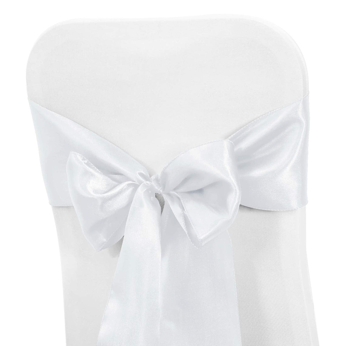 50 PCS Satin Chair Sashes Bows for Wedding Reception- Universal Chair Cover Back Tie Supplies for Banquet, Party