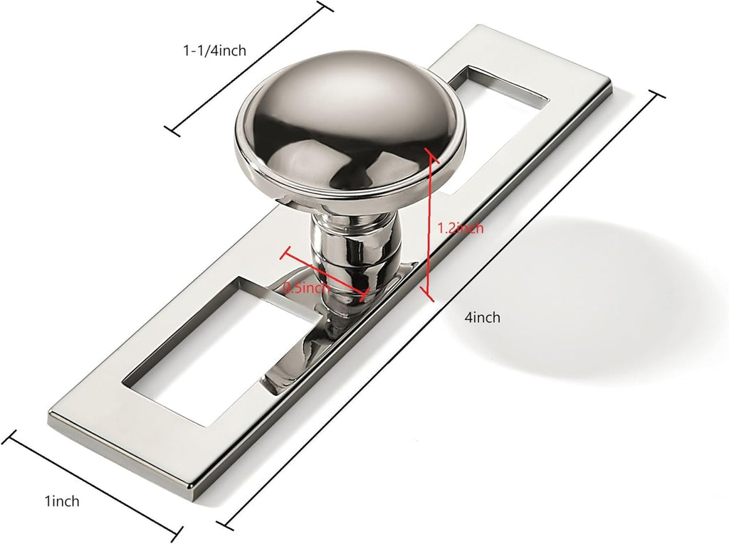 10 Pack 1-1/4 Inch Cabinet Knobs Backplate with 4 Inch Base Plate Zinc Solid Polished Nickel Kitchen Cabinet Handles