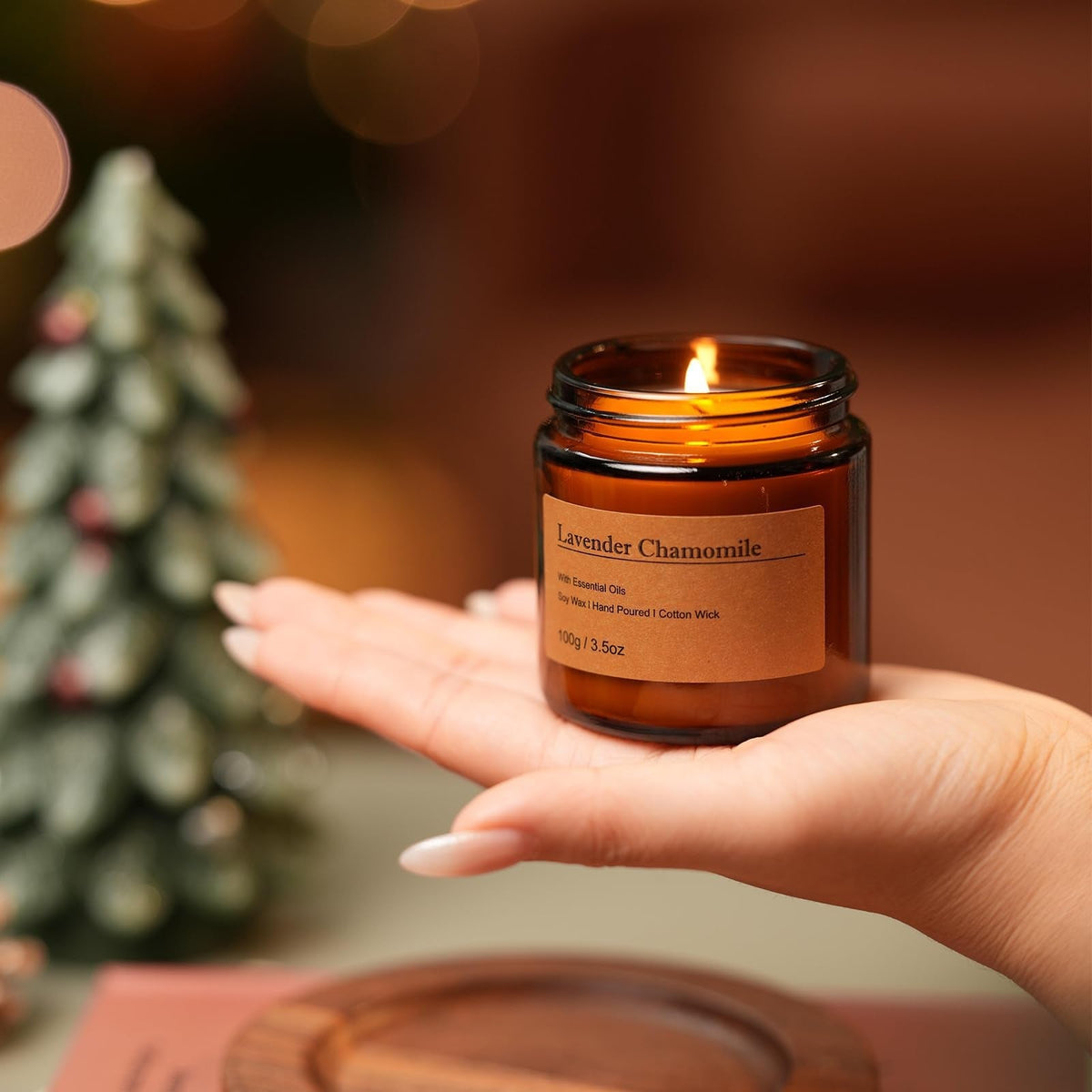 Fall Candles Gift Set - 8 Pack Vintage Amber Glass Jar Candles, Scents, Gift for Women, Aromatherapy Soy Wax
