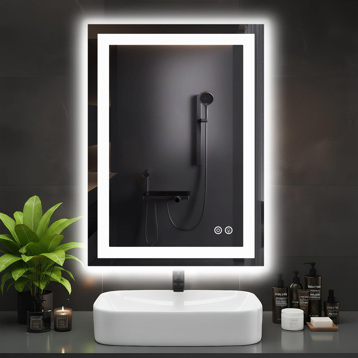24.1"x32.1" LED Bathroom Mirror, Bathroom Vanity Mirror