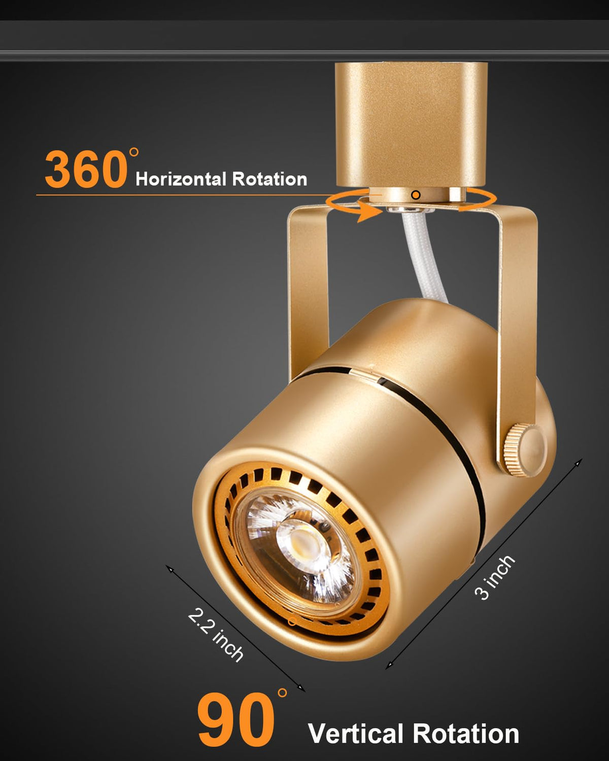 10W Dimmable Gold Track Lighting Heads H Type LED Track Light Replacement Fixtures Bright 4000K Cool White Ceiling