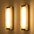 14.2in Alabaster Wall Sconces, Large Natural Marble Wall Sconces Set of Two, LED Modern Wall Lamp, Stairs, Living