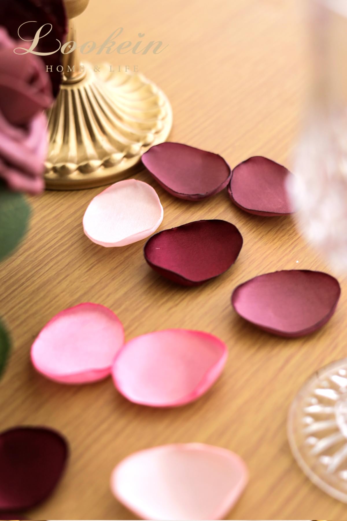 300pcs Rose Petals Burgundy Pink Silk Flower Petals