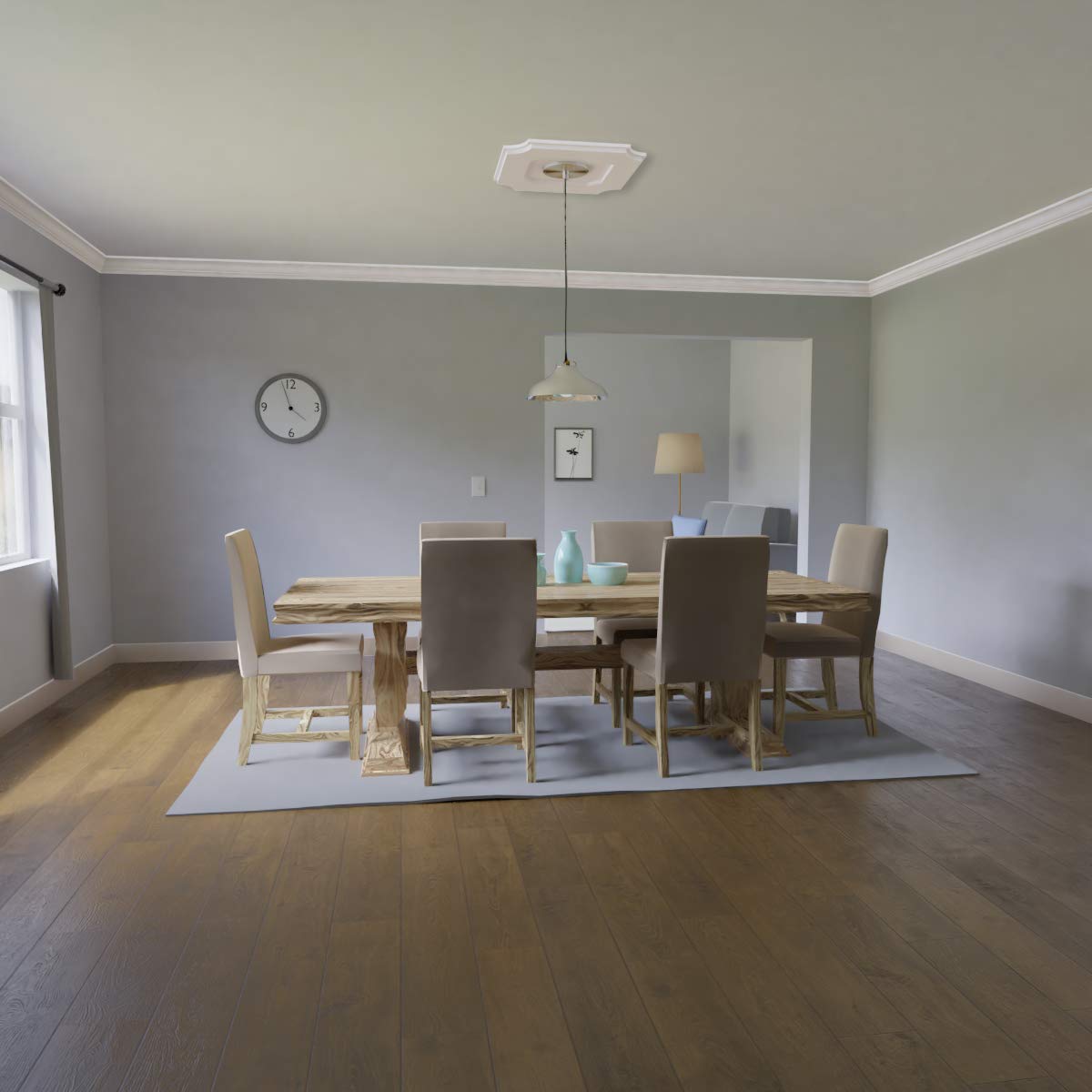 03000 Architectural Grade PVC Contemporary, Two Piece Urethane Ceiling Medallions 18"OD x 3"ID x 10