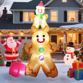 10FT Christmas Inflatables Gingerbread Father and Son Outdoor Decorations, Christmas Blow Up Yard Decorations with