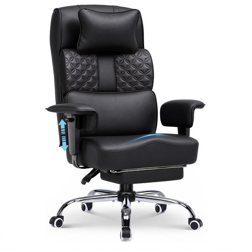 Big and Tall Office Chair 400lbs Heavy Duty Wide Ergonomic Gaming Chair with Footrest, High Back Computer Chairs with