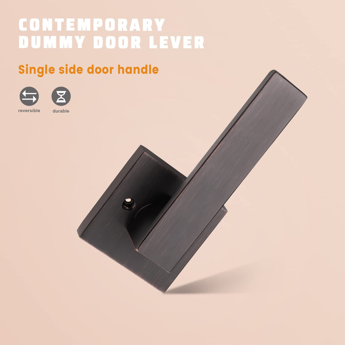 5 Pack Oil Rubbed Bronze Heavy Duty Dummy Door Lever, Single Sided Interior Dummy Door Handle Set Door Hardware 0.93