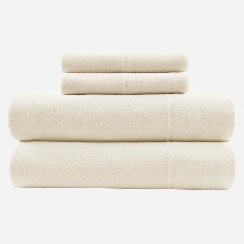 Cotton Blend Jersey Knit Sheet Set Twin XL Size, Cream