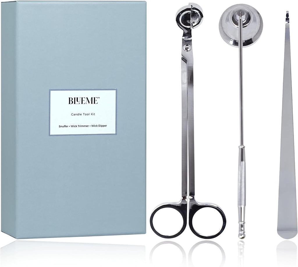 Candle Care Kit | 3-Piece Tool Set - Trimmer, Snuffer & Wick Pick