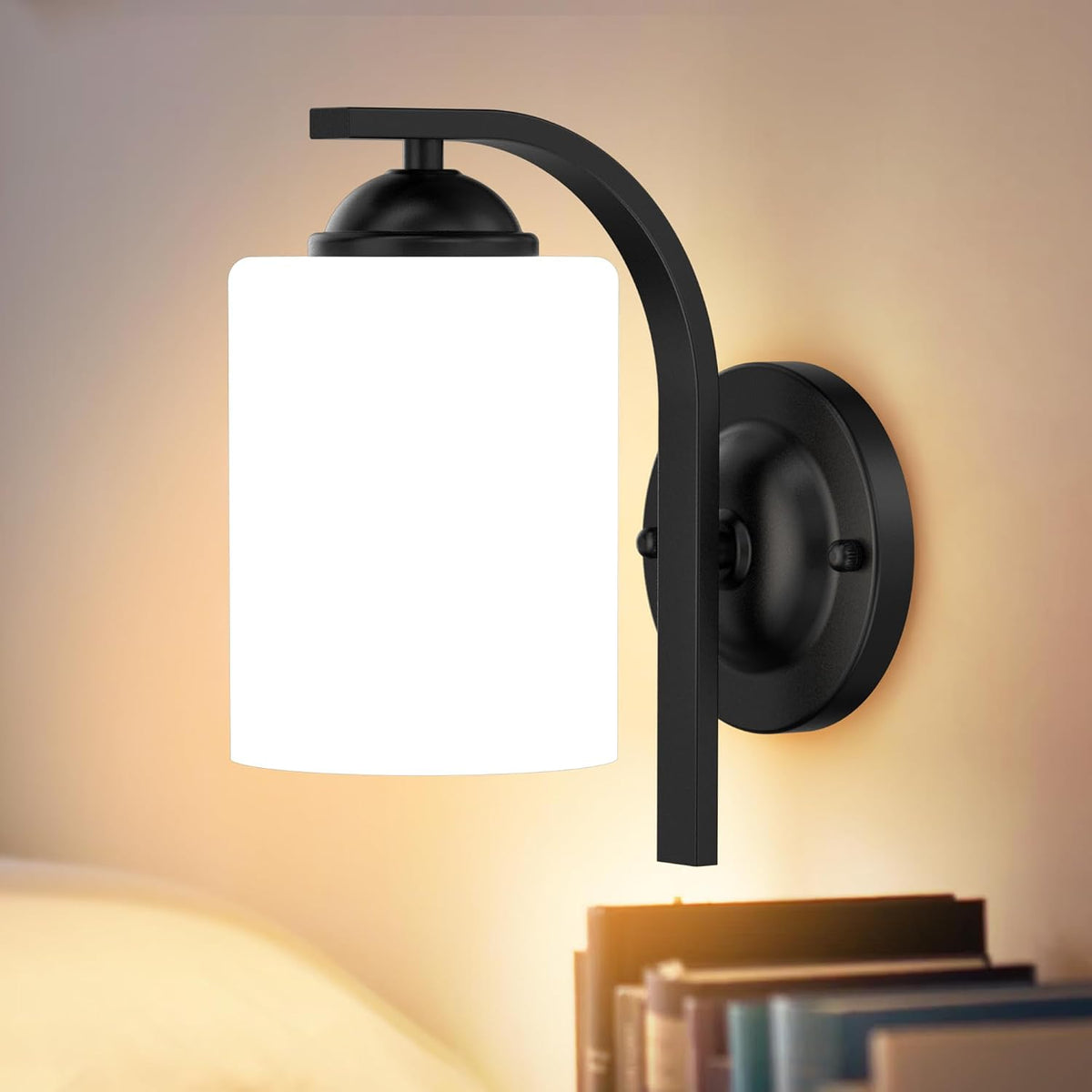 Matte Black Farmhouse Bathroom Wall Sconce, Modern Vanity Light
