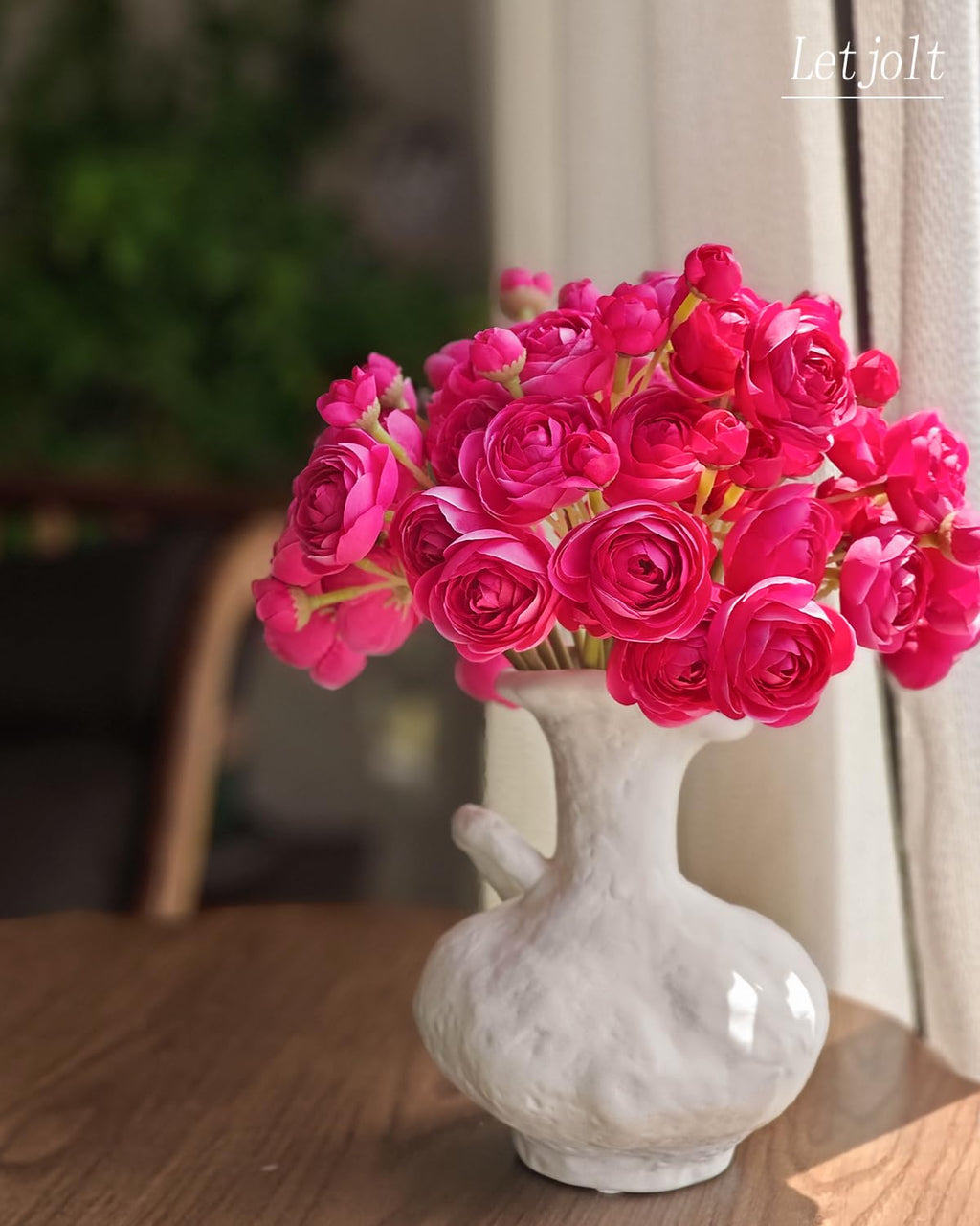 Artificial Ranunculus Flower ROSEO Pink, 18 Pcs