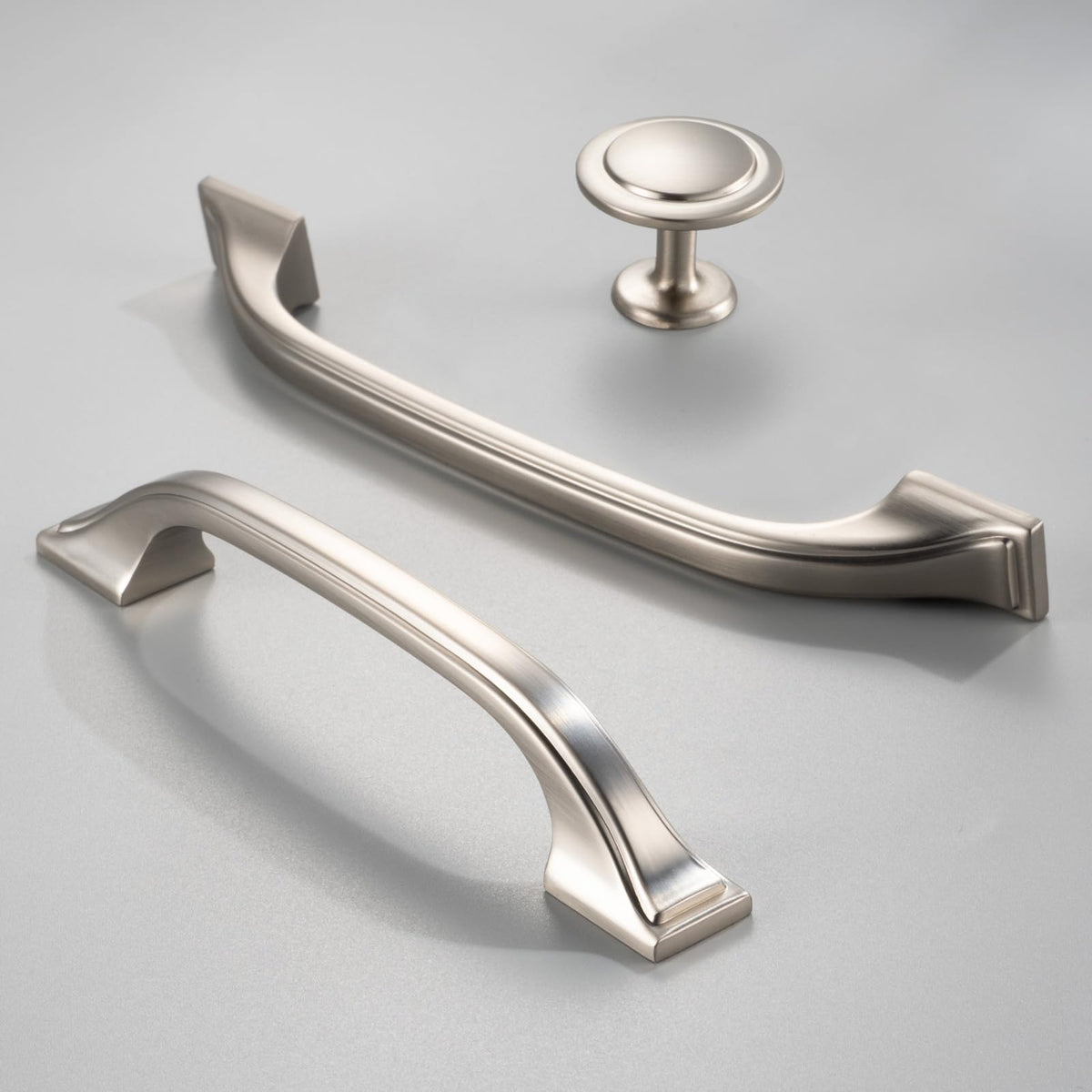 Brushed Nickel Cabinet Pulls 3-3/4 Inch Drawer Pulls 10 Pack 8222