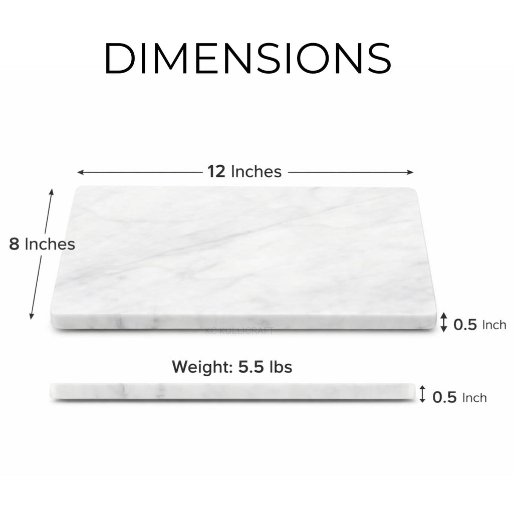 8×12 Inches White Marble Cheese & Charcuterie Board