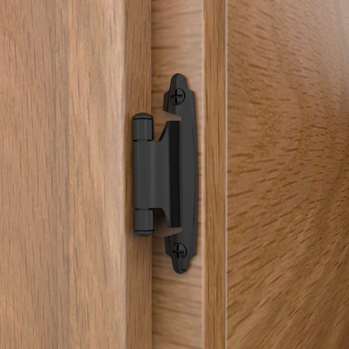 1/2" Overlay Cabinet Hinges, 50 Pack Self Closing Flush Mount Hinges with Door Bumper, Variable Decorative Hardware