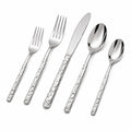 40-Piece Silverware Set Stainless Steel Hammered Flatware Service for 8