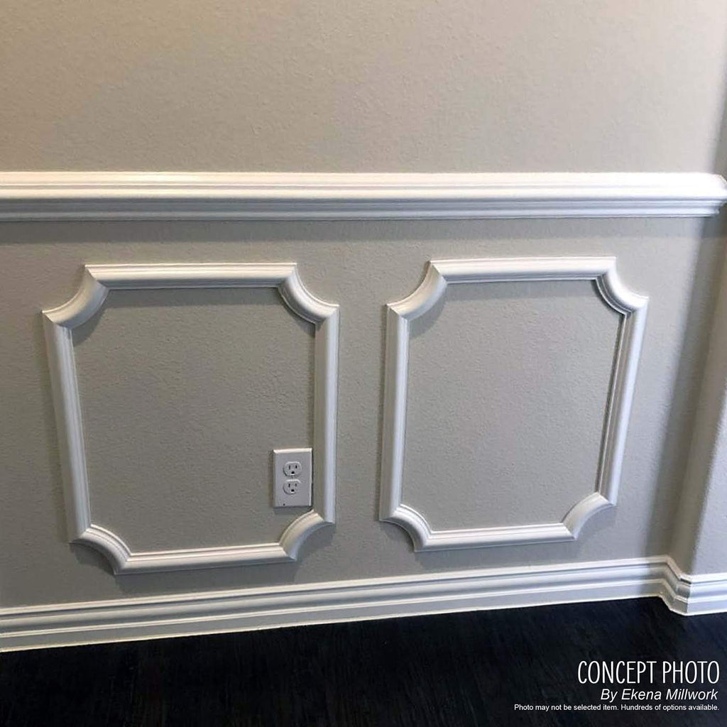 02 16"W x 28"H x 1/2"P Ashford Molded Scalloped Wainscot Wall Panel,Factory Primed White