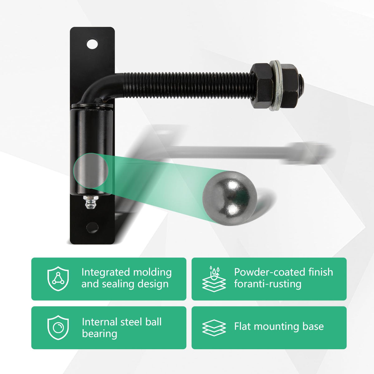 2 Packs Heavy Duty Bolt-on 5/8" J Bolt Gate Hinge, 5-inch Industrial Hinges for Large Heavy Driveway Gates Up to 600