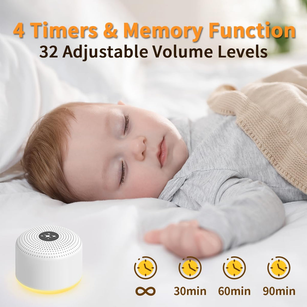 White Noise Machine Portable Sleep Machines with 30 Relaxing Sounds 12 Color Options 5 Adjustable Brightness 32