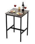 Bar Table, Sturdy Metal Frame High Top Pub Table, Small Kitchen Dining, Cocktail Coffee Counter Bar Height Desk, Easy