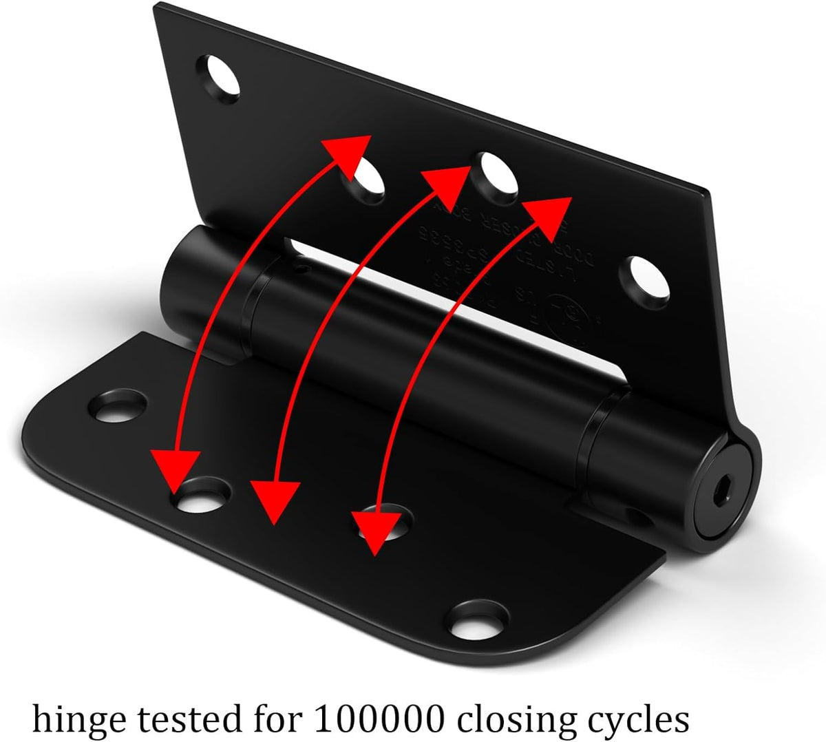 6 Pack Self Closing Door Hinges 4" Matte Black 5/8" & Square Radius