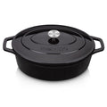 9.3 Qt Oval Enameled Cast Iron Dutch Oven with Lid, Black