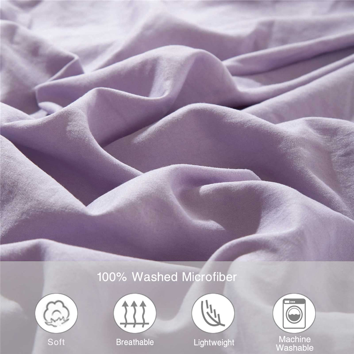 Lavender Boho Duvet Cover Set Full Size, 3 Piece, 80x90 Inch