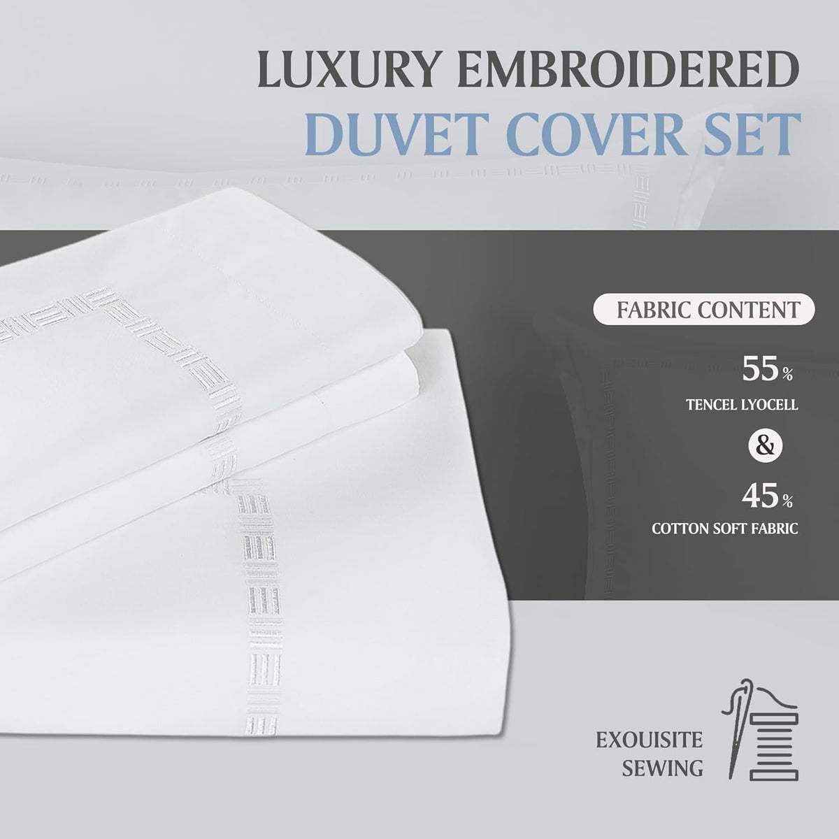 55% Tencel Lyocell 45% Cotton Blend Duvet Cover Set