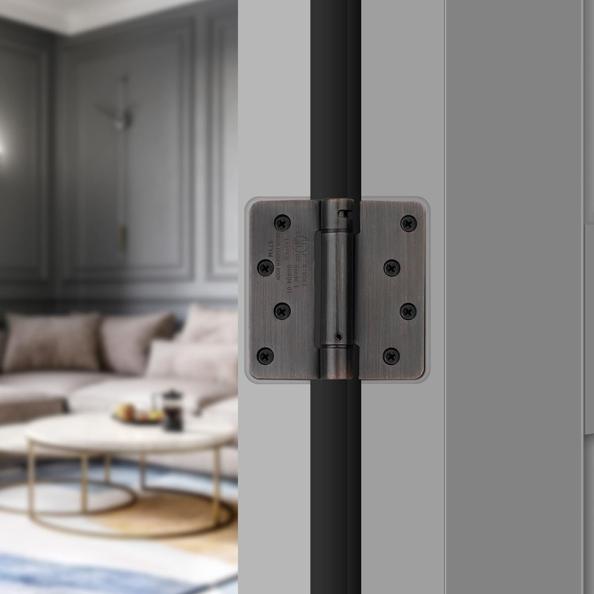6 Pack Self Closing Door Hinges 4 Inch Oil Rubbed Bronze 1/4" Radius