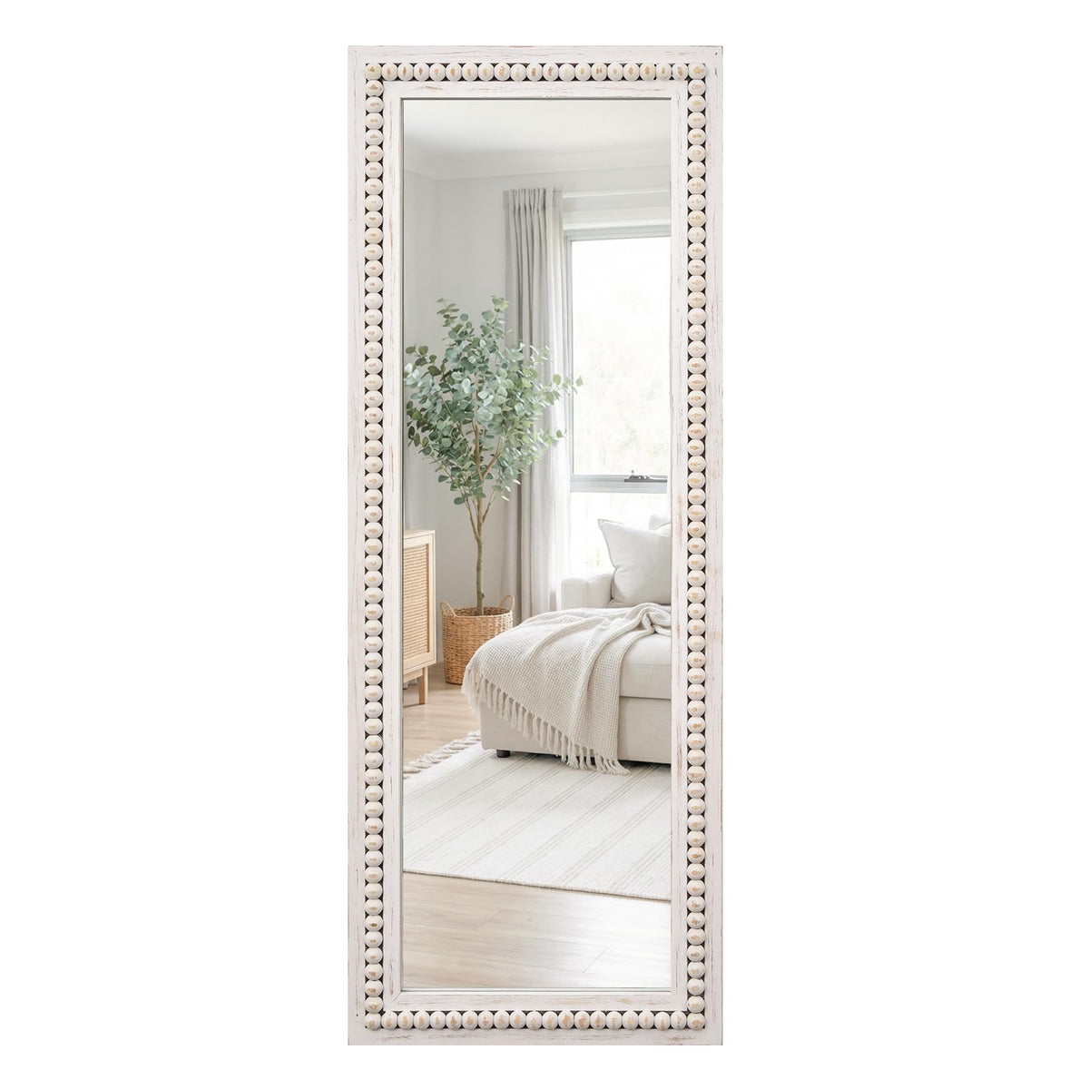 Rustic Full Length Mirror, 18x48" Wood Bathroom Vanity Full Body Wall Mirror