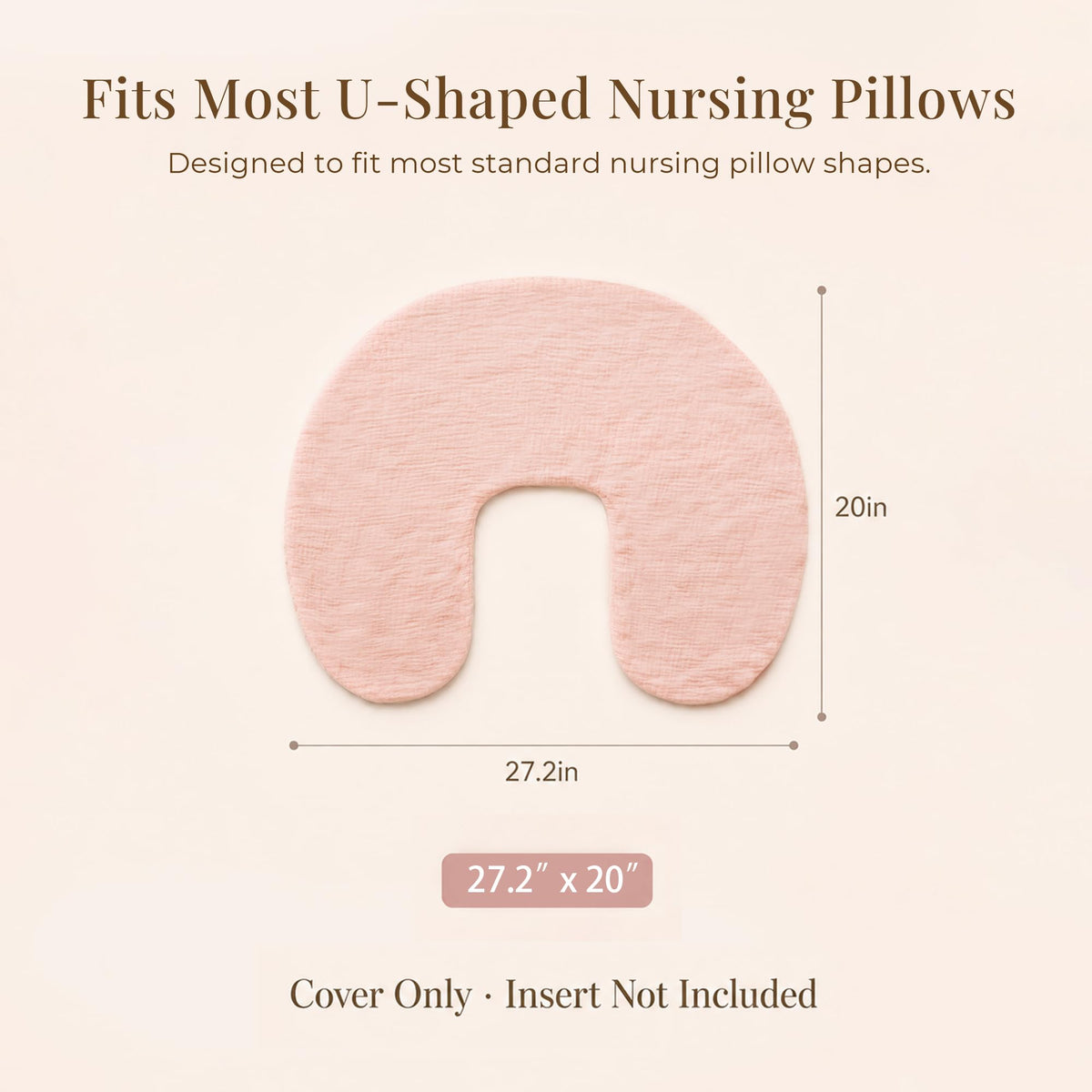 2-Pack Muslin Nursing Pillow Covers, Floral Soft Slipcover for Baby