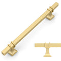 10 Pack Brushed Gold Cabinet Pulls 7 Inch(177.8mm) Hole Center Drawer Pulls Cabinet Hardware Kitchen Cabinet Handles