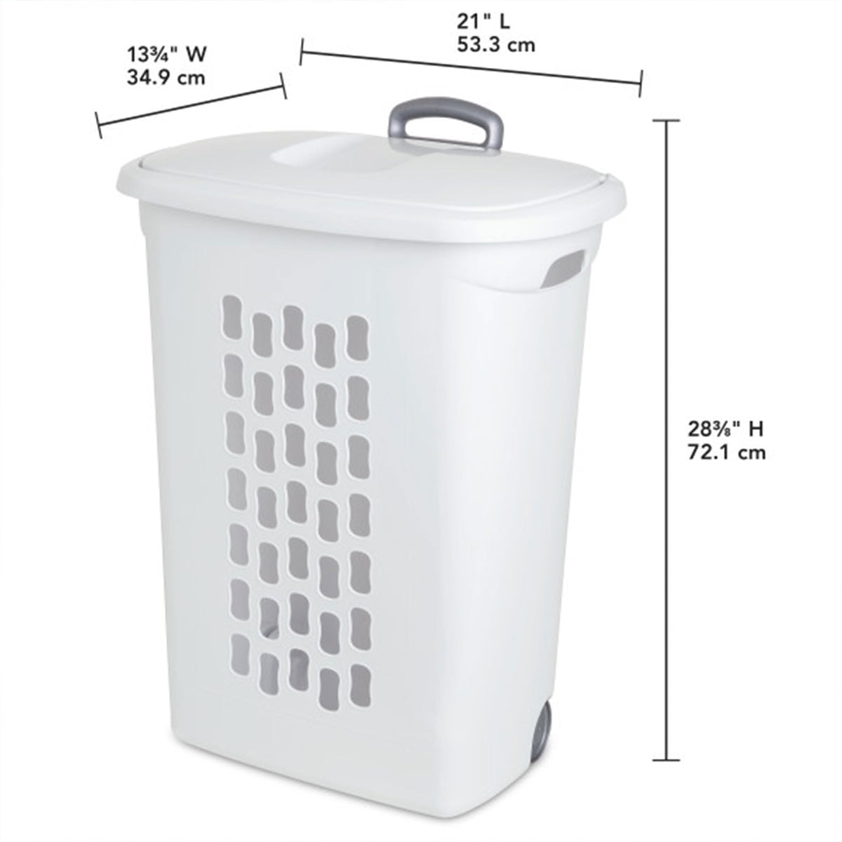 9-Pack Ultra Wheeled Hamper, Laundry Basket w/Flip-Top Lid & Retractable Handle - Plastic Rolling Clothes Storage