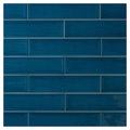 Larissa 3x12 Zafiro Blue Glossy Ceramic Subway Tile - 12.6 Sq Ft