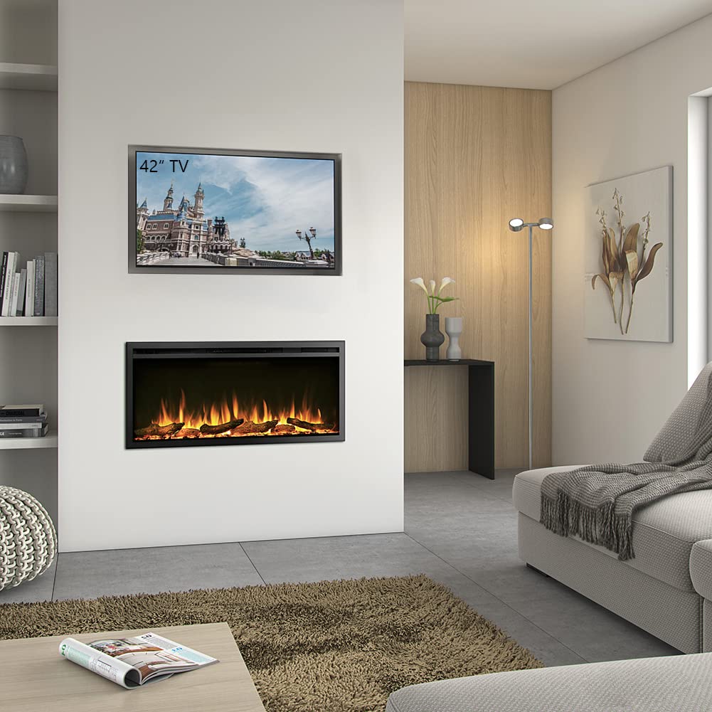 LegendFlame 40" W Austin in Wall Recessed & Wall Mounted Electric Fireplace