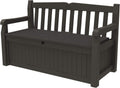 Solana 70 Gal Outdoor Storage Bench and Pool Accessories | Brown, Resin, Seating, Weatherproof, Lockable, Durable