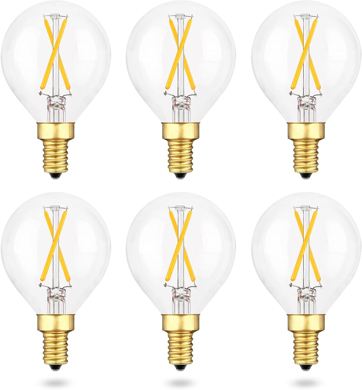 Vintage E12 LED Ceiling Fan Bulb Dimmable, 2W Globe G16.5 LED Chandelier Bulb, 25Watt Incandescent Bulb Equivalent