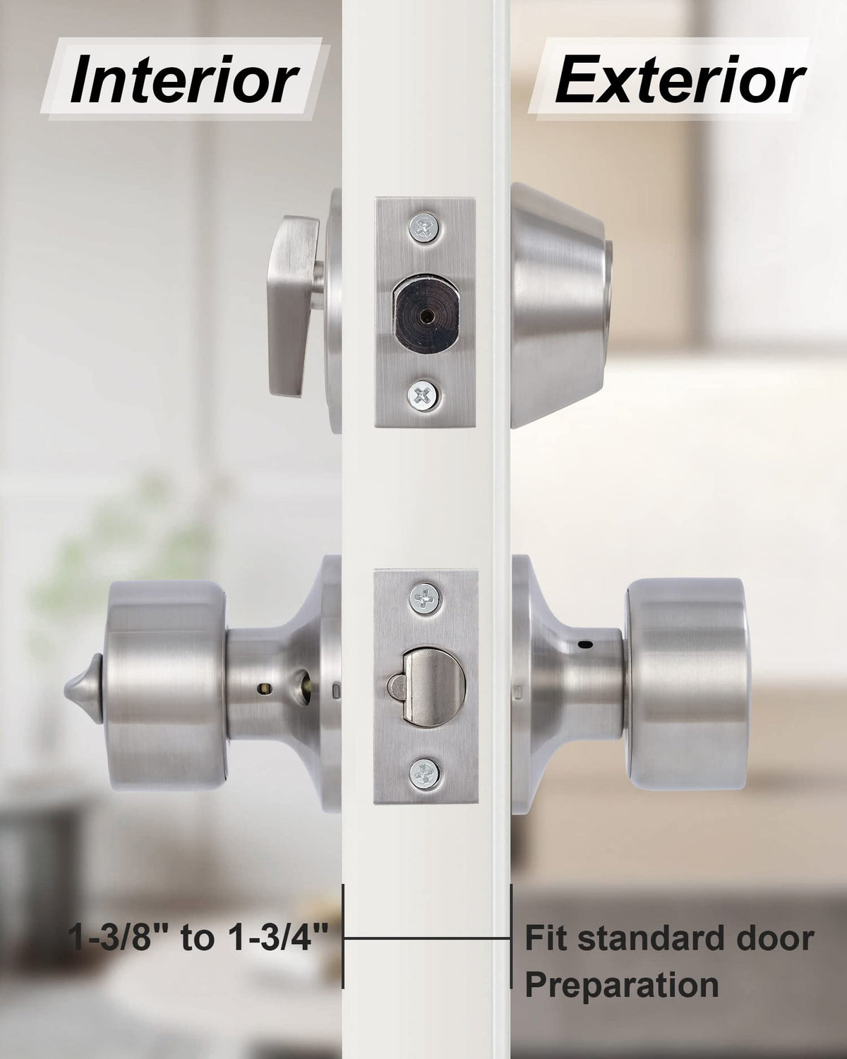 2 Sets Keyed Alike Entry Door Knobs and Single Cylinder Deadbolt Lock Combo Set Security for Entrance and Front Door