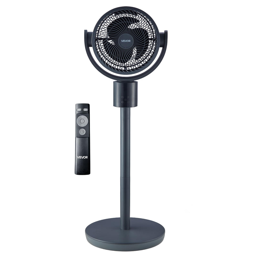 7-Inch Pedestal Fan, Oscillating Standing Floor Fan with DC Motor, Remote Control, 12 Speeds & 3 Modes, 15H Timer