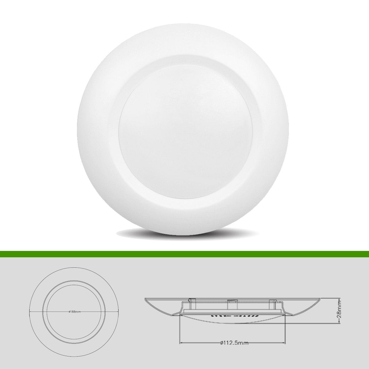 8 Pack 6 Inch LED Low Profile Recessed & Surface Mount Disk Light, Round, 15W, 900 Lumens, 3000K Warm White