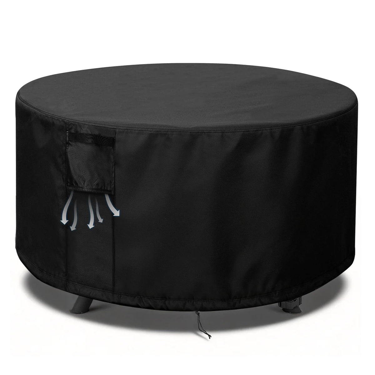 Pit Cover Round 28x16, 600D Heavy Duty Round Firepit Covers Waterproof
